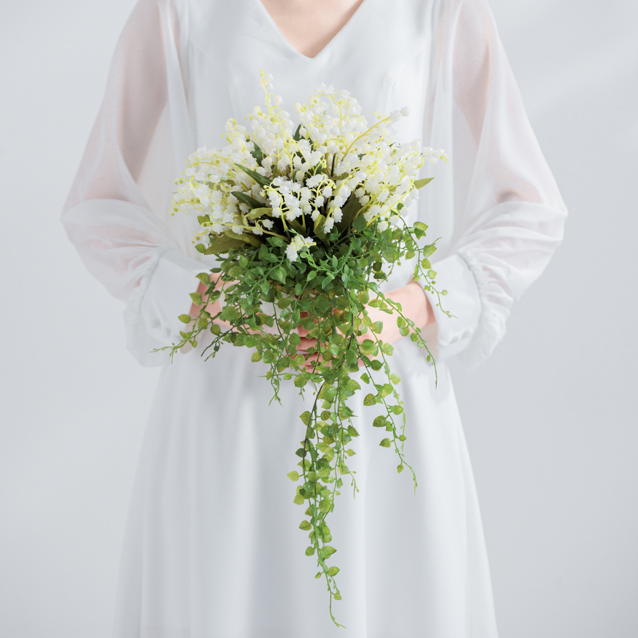 〈レンタルブーケ〉アーティフィシャルフラワーブーケ・ブートニアセット #003 lily of the valley
