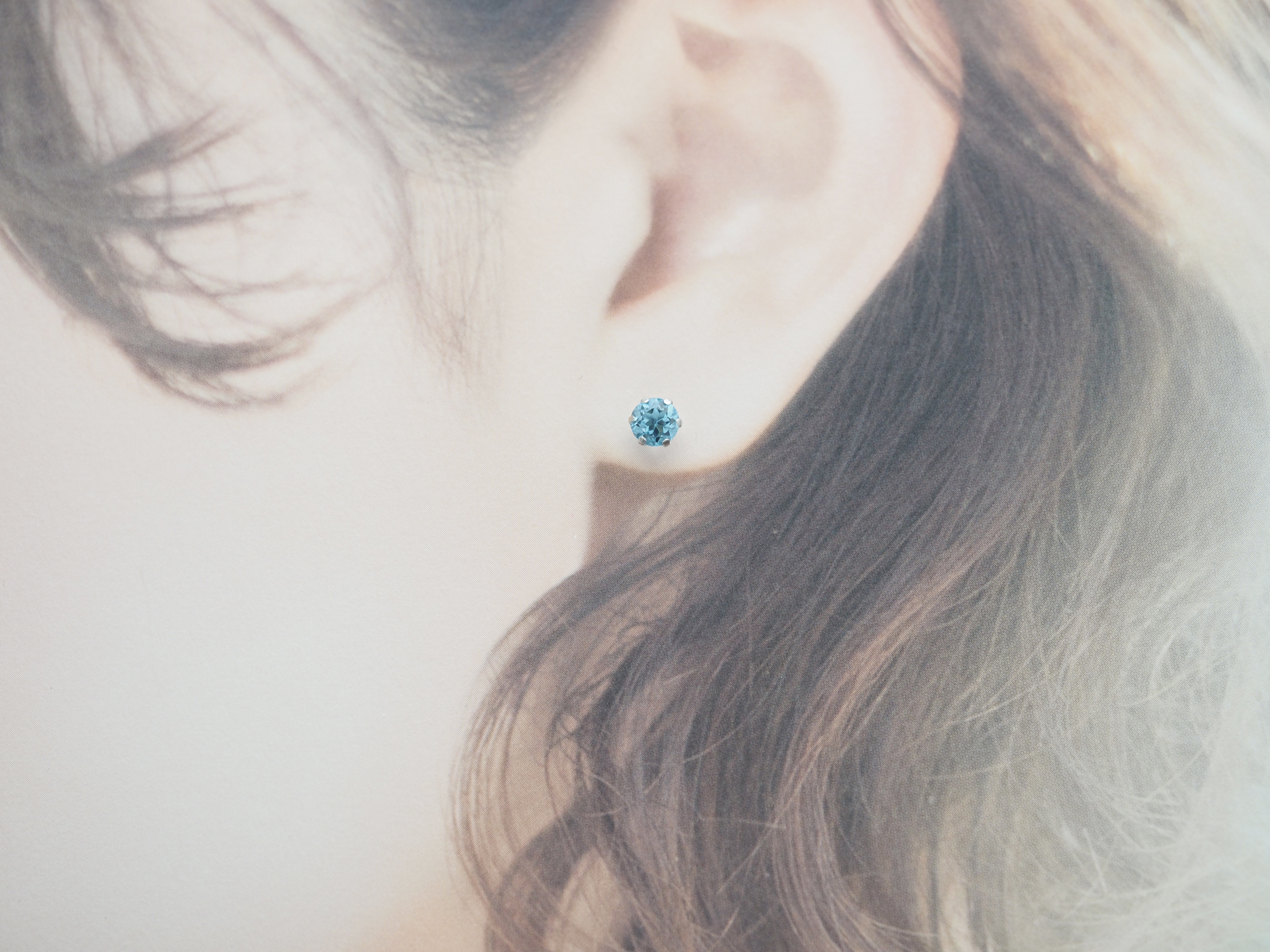 ～11月誕生石 ブルートパーズ～  No.3291  Pt ブルートパーズ1.00ct ピアス