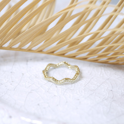 Wave精巧な斜線入り リング【efr138】 指輪・リング AtelierB.Ecudes