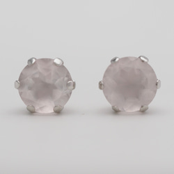 ～10月誕生石 ローズクォーツ～  No.3292  Pt ローズクォーツ0.80ct ピアス 2枚目の画像