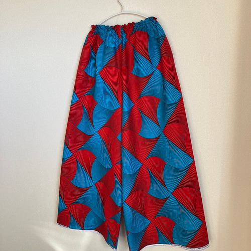 アフリカン ギャザーワイドパンツ♪ アフリカプリント アフリカ生地  