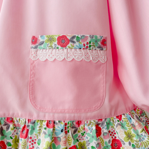 素敵なLADYになれるフリルスモック｡.:*♡ お花柄フリル 100