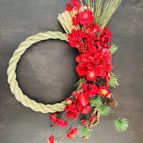 セール 28日最終配送 お正月しめ縄リース しめ縄飾り お正月玄関ドア