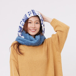 Yuki winter holiday warm hoody twist scarf / Blue 5枚目の画像