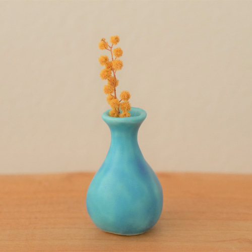 艶やかトルコブルーの一輪挿し - ショップ 創作工房 あめつち