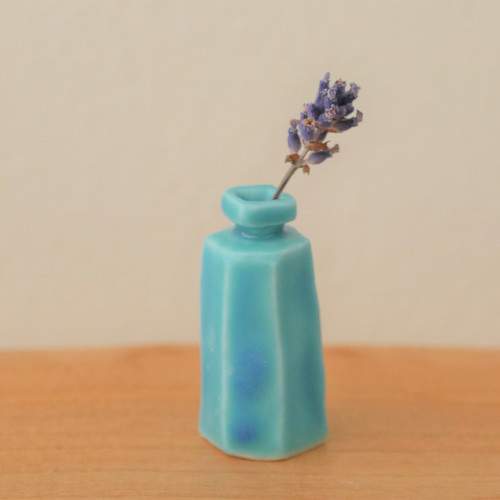 陶器 小さな 花瓶4点セット 天色トルコブルー】晴れやかブルー