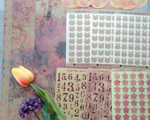 紙もの 大量 まとめ売り デザインペーパー ステッカー 紙もの 大量