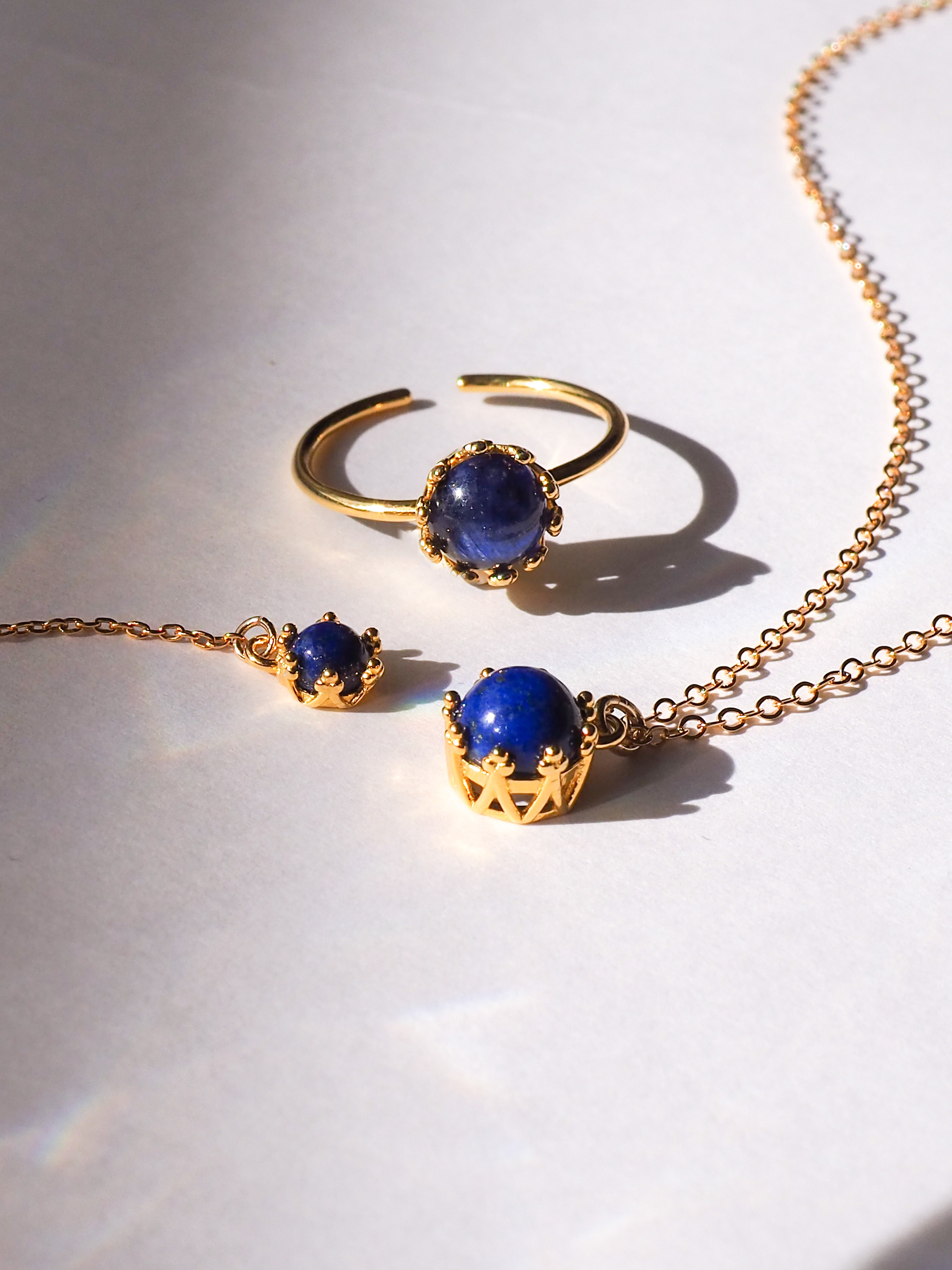 ラピスラズリ豪華3点セット Gem stone collection ネックレス