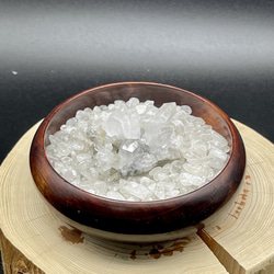 SALE 001 小さめ ［ヒマラヤ水晶 浄化セット］ 器・ヒマラヤ水晶さざれ・ヒマラヤ水晶ミニクラスター付き 天然石 2枚目の画像
