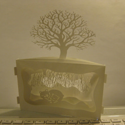 浮かし貼り切り絵「クリスマブーツ」 浮かし貼り切り絵 クリスマスブーツ 切り絵 切り絵屋きりの介