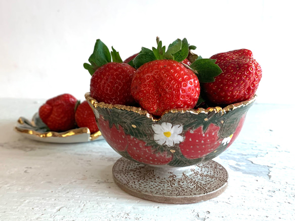草莓印象冰淇淋矮腳杯冰品碗_陶瓷餐碗 第1張的照片
