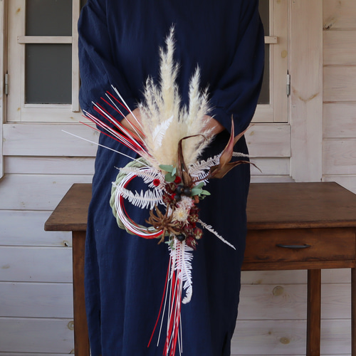 パンパスグラス アレンジメント/2way分離型 しめ縄飾り＊ ドライ