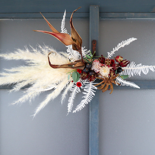 パンパスグラス アレンジメント/2way分離型 しめ縄飾り＊ ドライ