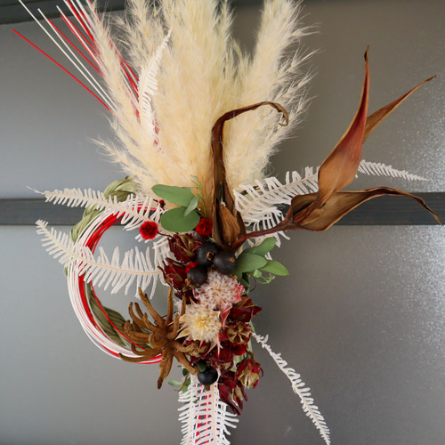 パンパスグラス アレンジメント/2way分離型 しめ縄飾り＊ ドライ