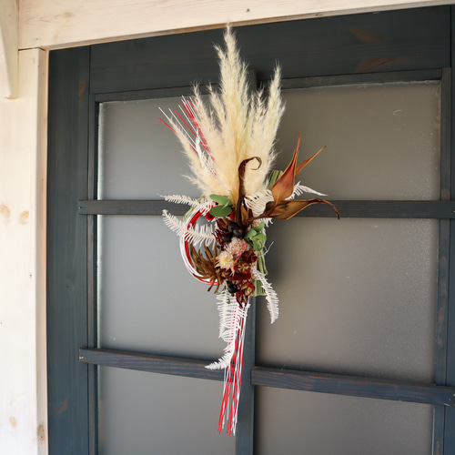 パンパスグラス アレンジメント/2way分離型 しめ縄飾り＊ ドライ