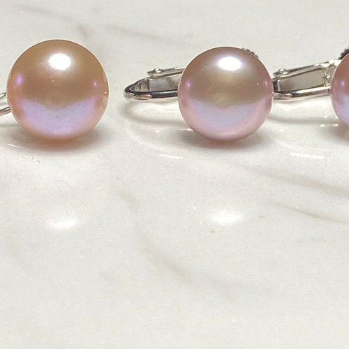 大きめ✨高品質AAAA(4Aパール) ✨約10mm淡いパープル〜ピンク大粒淡水  