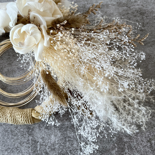 2way 正月飾り ホワイト しめ縄・しめ飾り KASHIWARA 通販 15112339