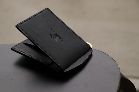 ‼️SALE‼️マネークリップ　ショート財布　オーバルナバホコンチョ　黒　ブラック CARVAマネークリップ財布（小銭入れあり／なし）/ブラック