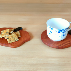 銘木のけやきを使ったお洒落で可愛いお皿　ソーサー　プレート　木製皿　茶托　取り皿　インテリア　 6枚目の画像