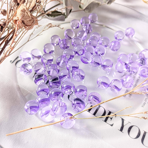 80個】10mm 鈴丸 ビーズ クリア カラー ドロップ アクセサリパーツ