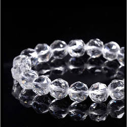 10 ミリメートルダイヤモンド形ホワイトクリスタルブレスレット最高品質の高周波クリスタル天然石ブレスレットホワイトクリスタル浄化 3枚目の画像