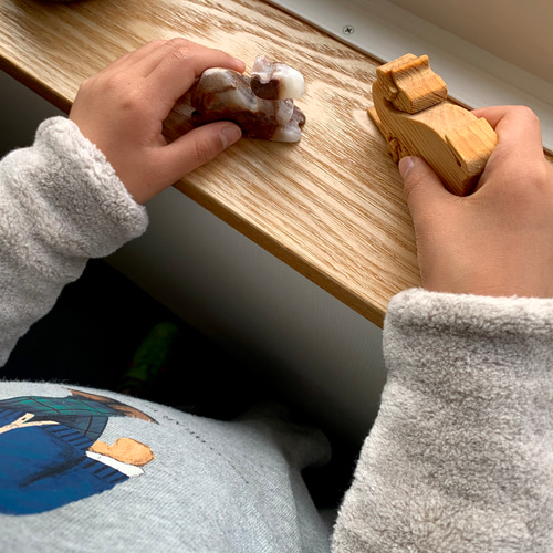 キッズ］Organic Cotton Fur ヤク混グレージュ アームウォーマー 手袋