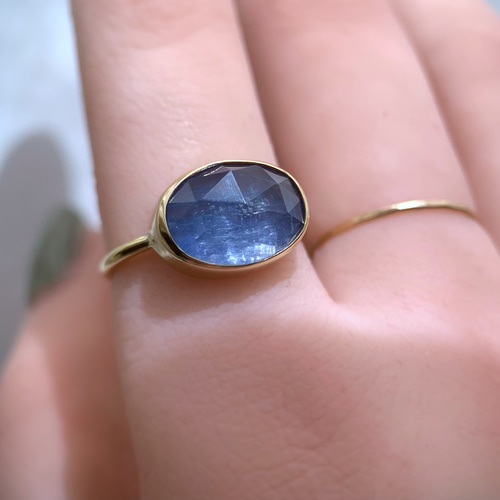 受注制作】カイヤナイト × ローズカットクォーツ ダブレットストーン