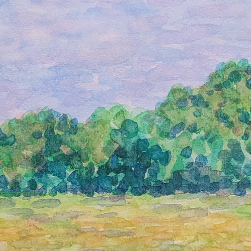 絵画　小野踏青「緑の風景」 Yahoo!オークション -「踏青」(日本画) (絵画)の落札相場・落札価格