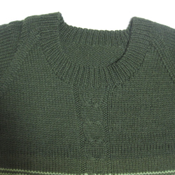 ウール100％　手編みで高品質の半袖セーター　S088 12枚目の画像