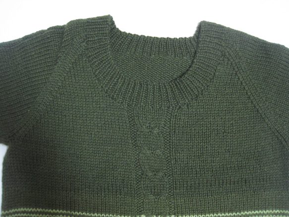 ウール100％　手編みで高品質の半袖セーター　S088 12枚目の画像