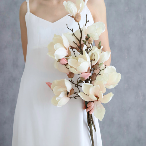 マグノリアブーケ 木蓮 和装白無垢 色打掛 ウェディング 前撮り 結婚式