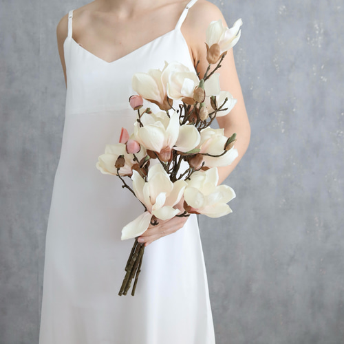 マグノリアブーケ 木蓮 和装白無垢 色打掛 ウェディング 前撮り 結婚式