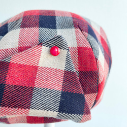 【受注製作】赤 リボンベレー ベレー帽 帽子 リボン 大人可愛い おしゃれ 40代 大きい 小さい 10枚目の画像