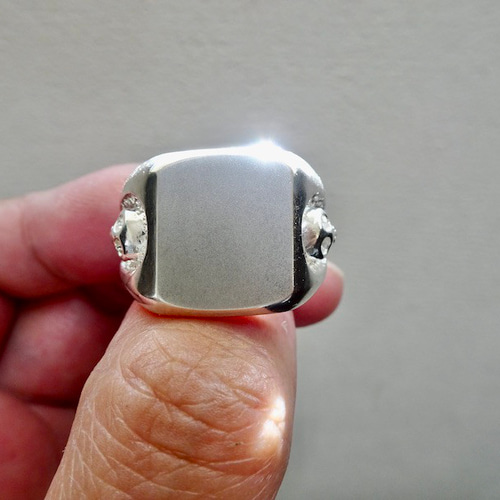 仁尾彫金『ラッキースカル印台リング』ハンドメイド244 指輪・リング  