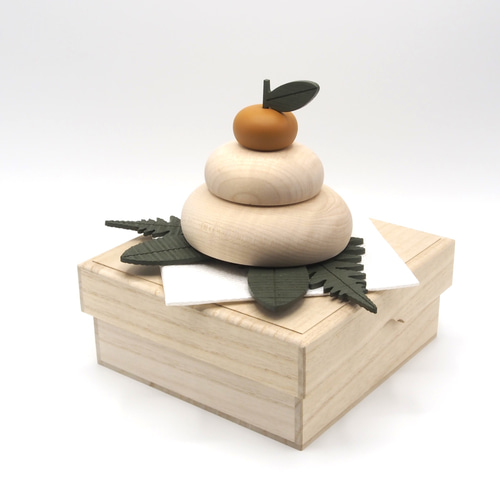 正月 鏡餅 木製 きのいい鏡餅 桐箱付き　日本製 木の鏡餅 きのいい鏡餅 桐箱・金襴敷布付き その他インテリア雑貨