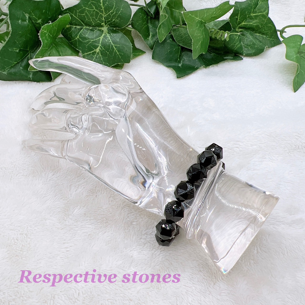 ＜ブレスレット＞ブラックスピネル(１2ミリ・１７センチ)【勝利・積極性・目標達成】スターカットでキラキラ☆／mbl-26