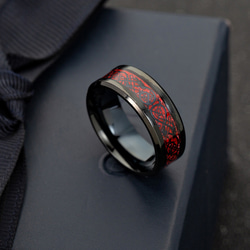 AOI Jewel 指輪 メンズ リング かっこいい ドラゴン 竜 龍紋 平打ち 8mm 7枚目の画像