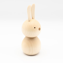 木製干支飾り ウサギ(卯) こげ茶or白 7枚目の画像