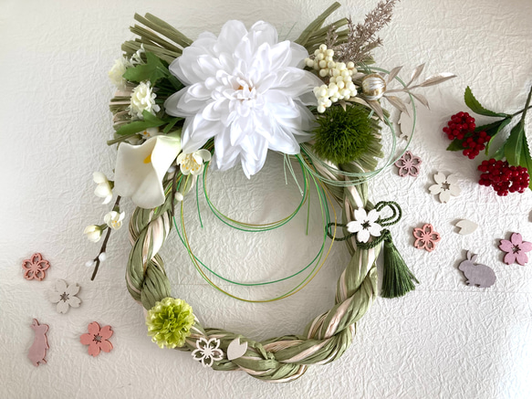 新春しめ縄 超早割お正月2026 アーティシャルフラワー 外の玄関にも