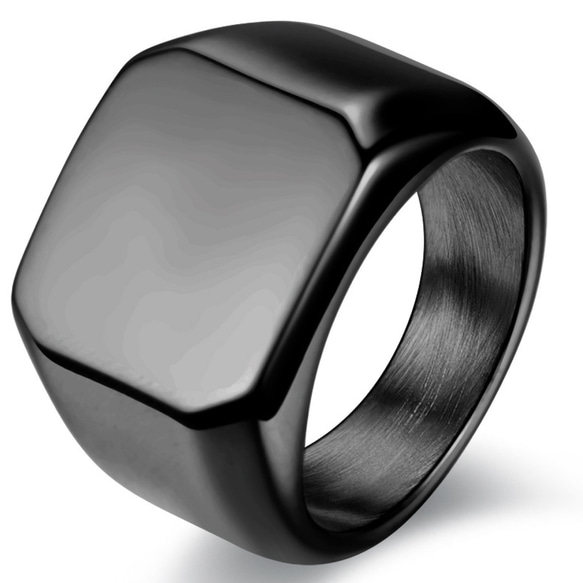 AOI Jewel メンズ 指輪 印台 おしゃれ リング 幅広 金属アレルギー対応