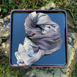 橙緑屋　正絹うずらちりめんストール　二巾　絹100% 送料無料 3枚目の画像