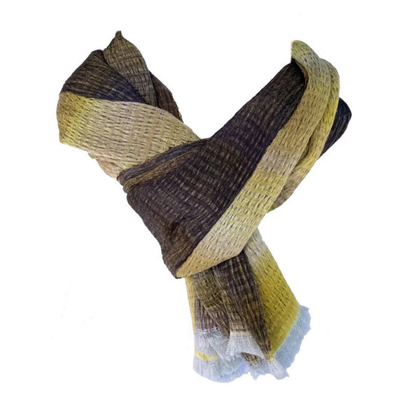 橙緑屋　正絹うずらちりめんストール　二巾　絹100% 送料無料 2枚目の画像