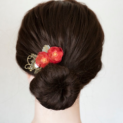 お花の色が選べます　椿のヘアクリップ 　髪飾り　ヘアアクセサリー　 13枚目の画像