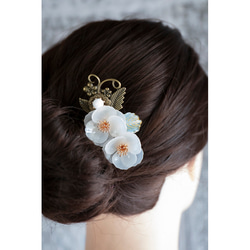 お花の色が選べます　椿のヘアクリップ 　髪飾り　ヘアアクセサリー　 15枚目の画像