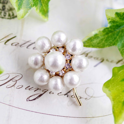 René パールクリスタルブローチ pearls ＆ crystals】パール＆クリスタル・ブローチ(5)wo［クリスタル