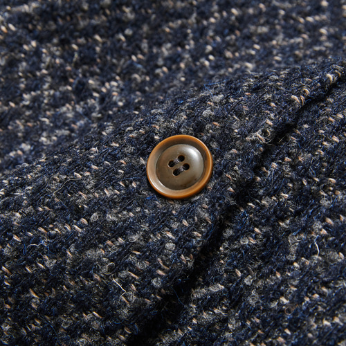 ☆20％オフイタリア製ツイード生地☆ ノーカラーコート 羽織るだけで