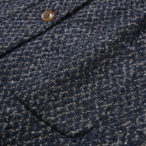 ☆20％オフイタリア製ツイード生地☆ ノーカラーコート 羽織るだけで