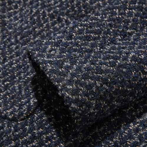 ☆20％オフイタリア製ツイード生地☆ ノーカラーコート 羽織るだけで