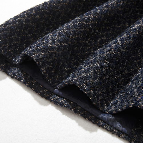 ☆20％オフイタリア製ツイード生地☆ ノーカラーコート 羽織るだけで