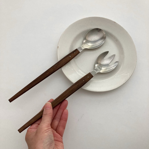 アンティークサラダサーバー カトラリー デンマーク製 北欧キッチン